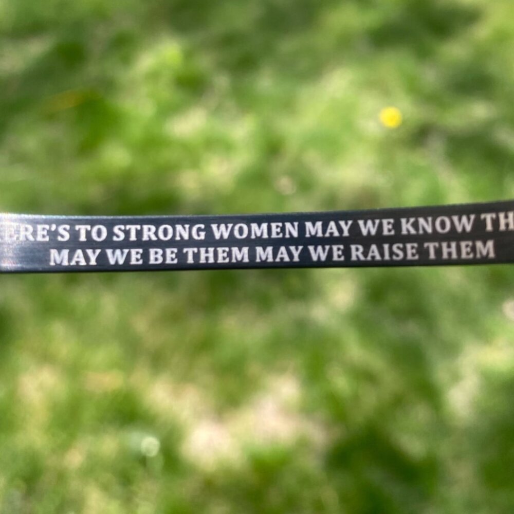 Here’s To Strong Women Silver Stainless Steel Bracelet Motivational NEW Bangle